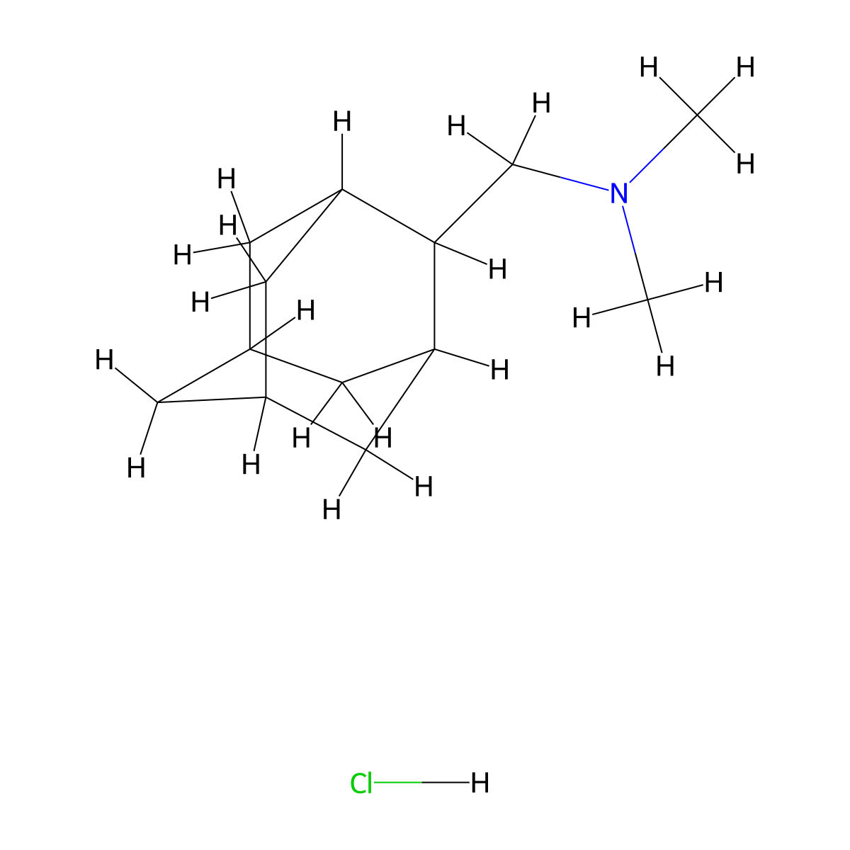 2-adamantyl-N,N-dimethylmethanamine hydrochloride molecular structure, CAS 1172848-74-6