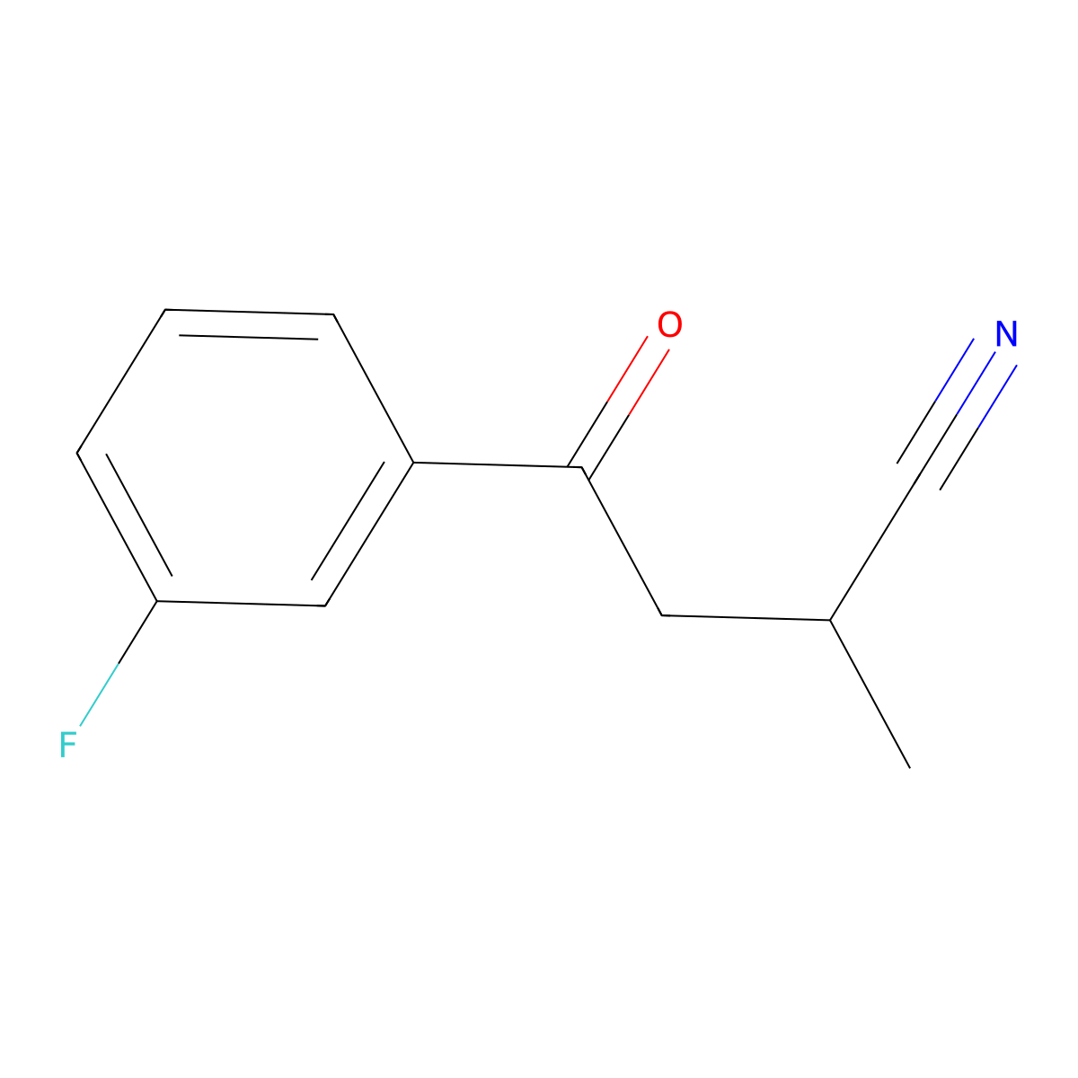 4-(3-Fluorophenyl)-2-methyl-4-oxobutanenitrile molecular structure, CAS 1172850-41-7