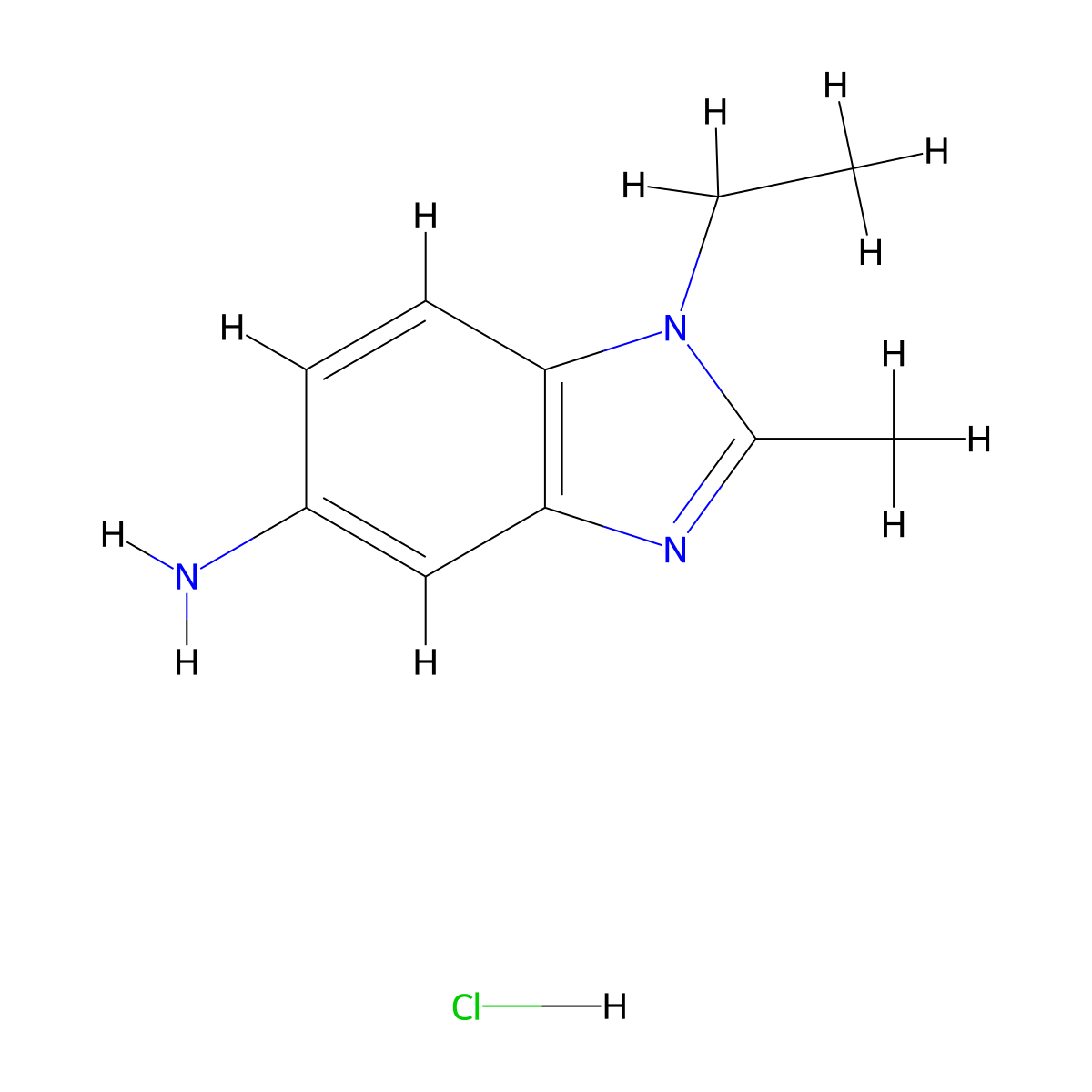 1-Ethyl-2-methyl-1H-benzoimidazol-5-ylamine hydrochloride molecular structure, CAS 1172850-46-2