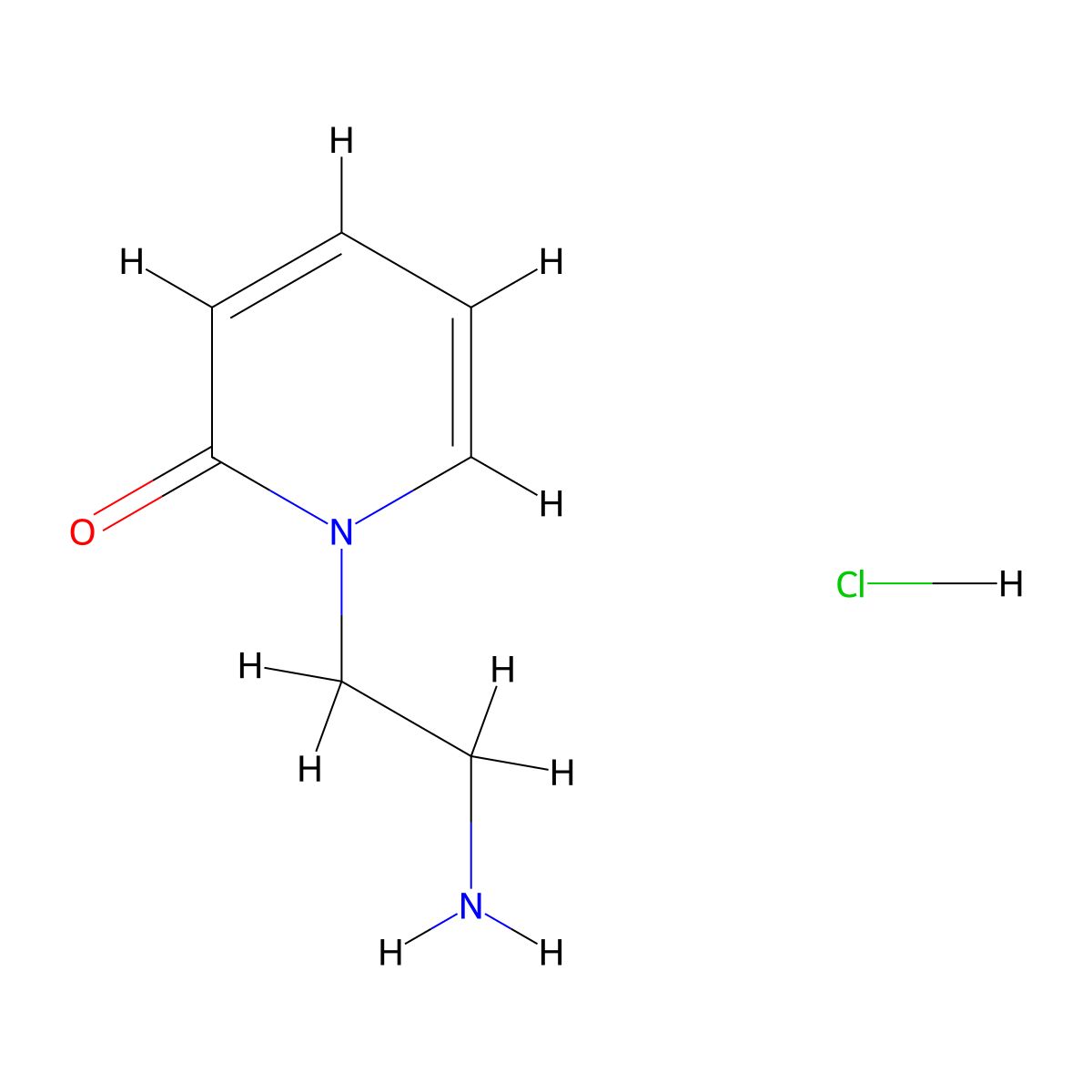 1-(2-Aminoethyl)-1,2-dihydropyridin-2-one hydrochloride molecular structure, CAS 1172850-48-4
