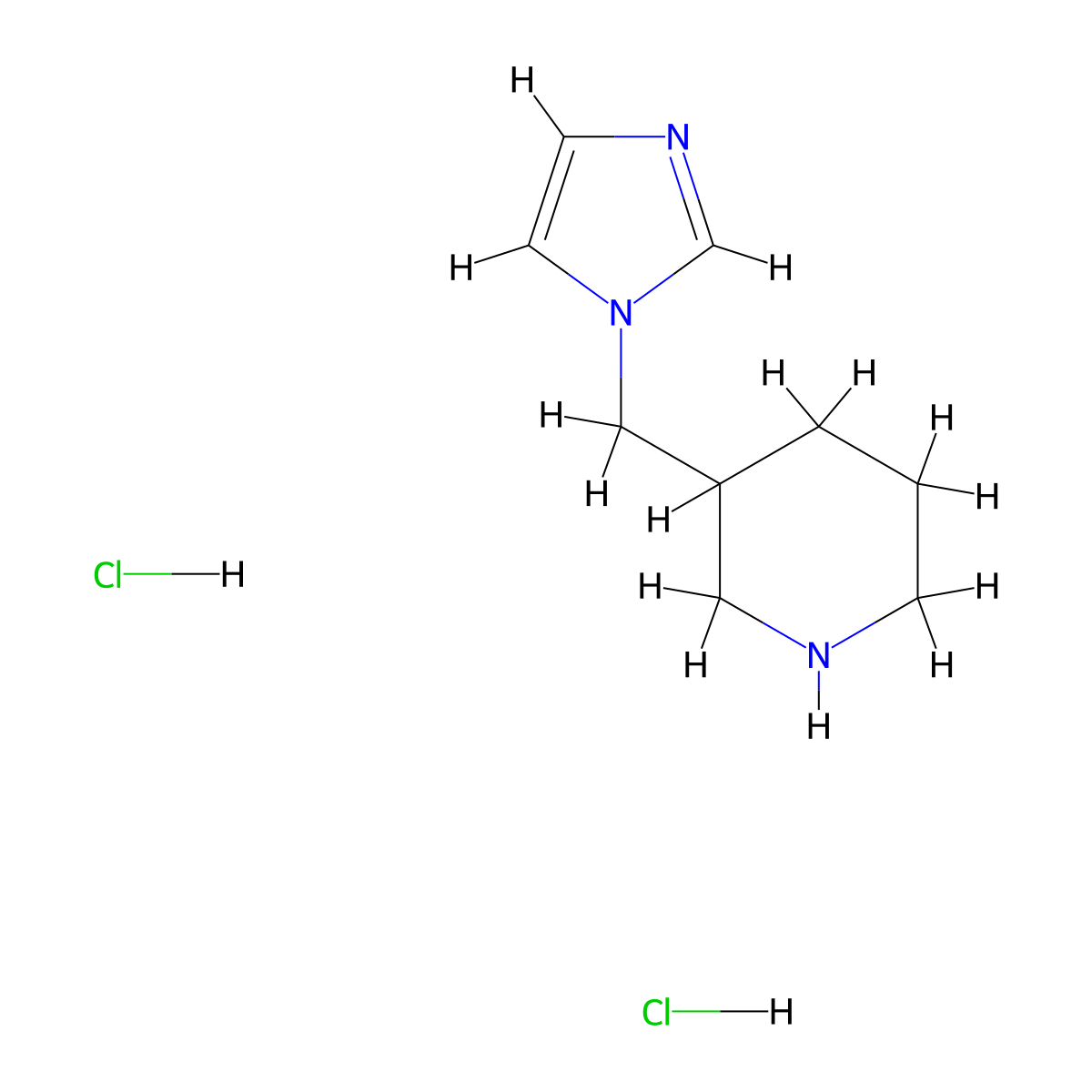 3-(1h-Imidazol-1-ylmethyl)piperidine dihydrochloride molecular structure, CAS 1172850-63-3