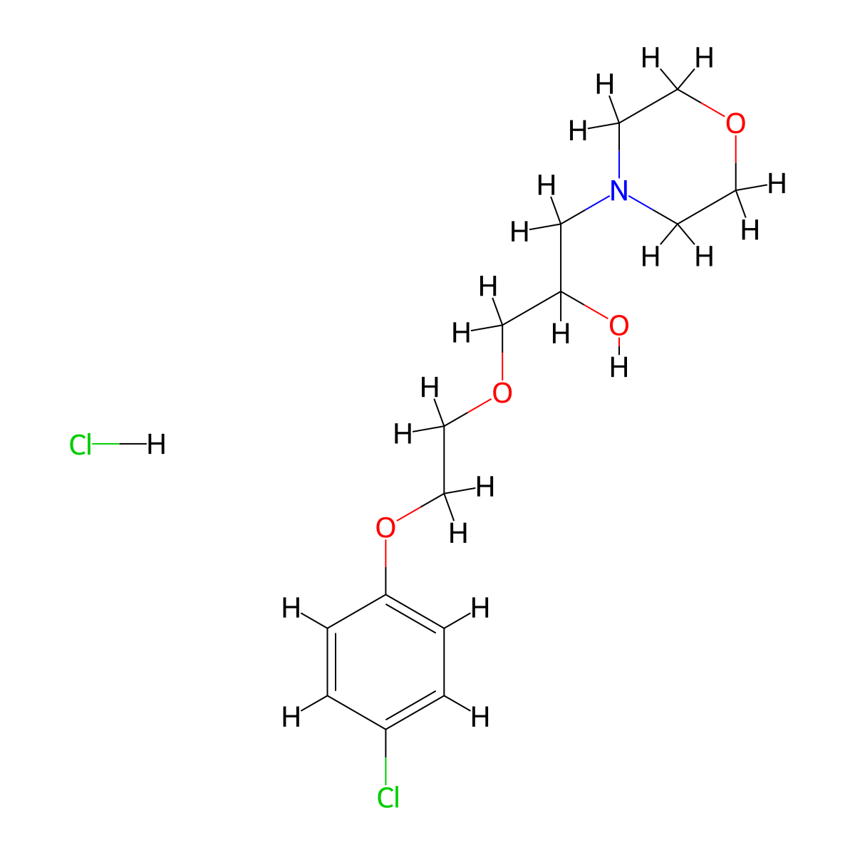 1-(2-(4-Chlorophenoxy)ethoxy)-3-morpholinopropan-2-ol hydrochloride molecular structure, CAS 1172851-34-1