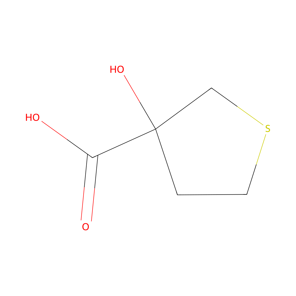 3-Hydroxythiolane-3-carboxylic acid molecular structure, CAS 1172851-82-9