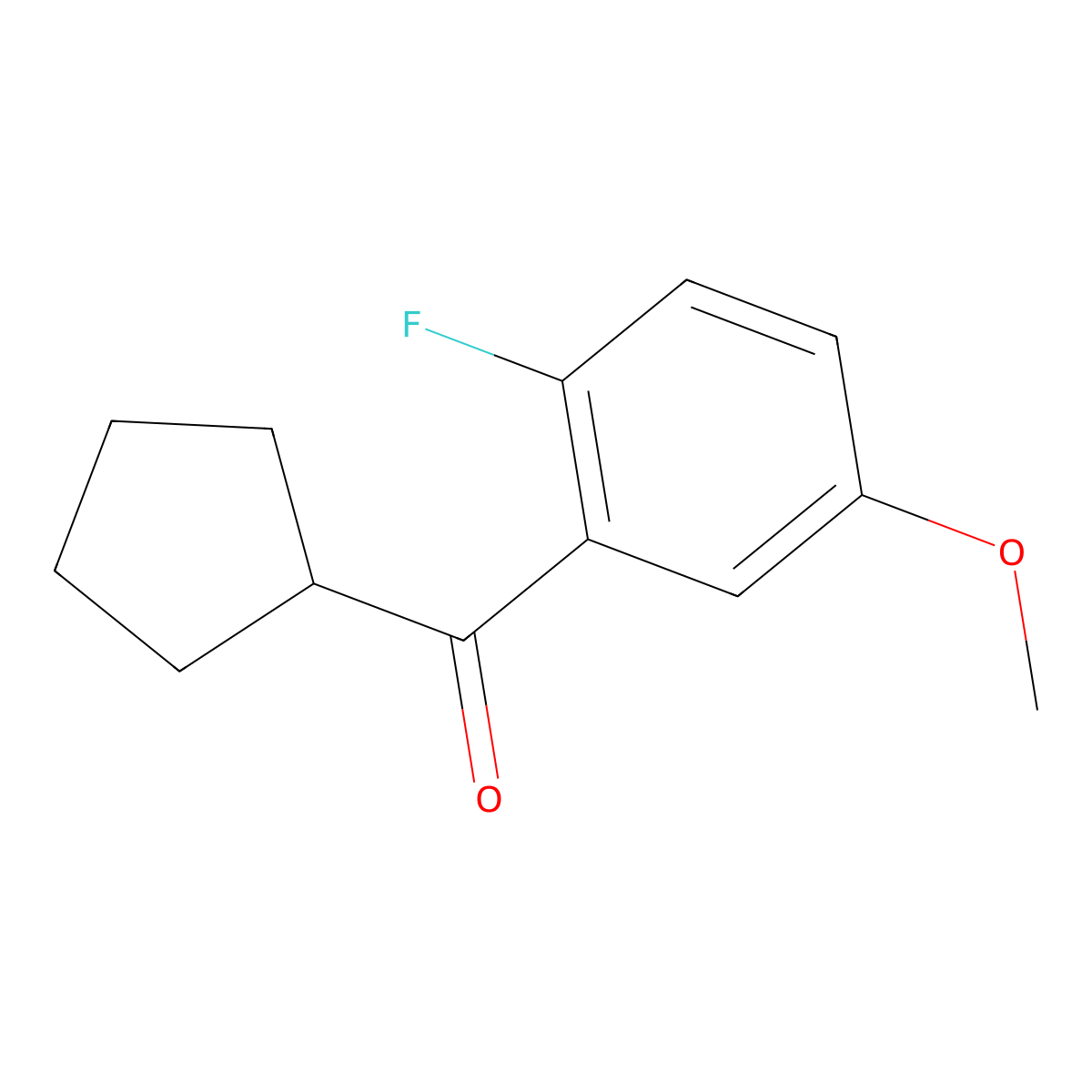 Cyclopentyl(2-fluoro-5-methoxyphenyl)methanone molecular structure, CAS 1172852-38-8