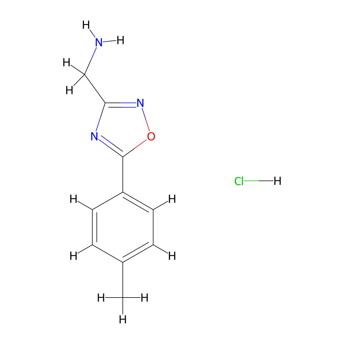 C-(5-p-Tolyl-[1,2,4]oxadiazol-3-yl)-methylamine hydrochloride molecular structure, CAS 1172854-26-0