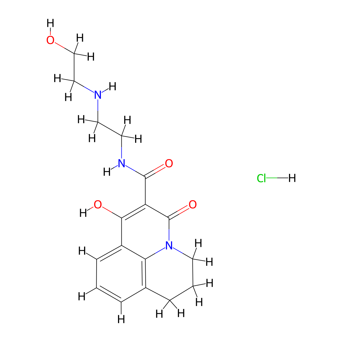 1-Hydroxy-3-oxo-6,7-dihydro-3H,5H-pyrido[3,2,1-ij]quinoline-2-carboxylic acid [2-(2-hydroxy-ethylami molecular structure, CAS 1172854-96-4
