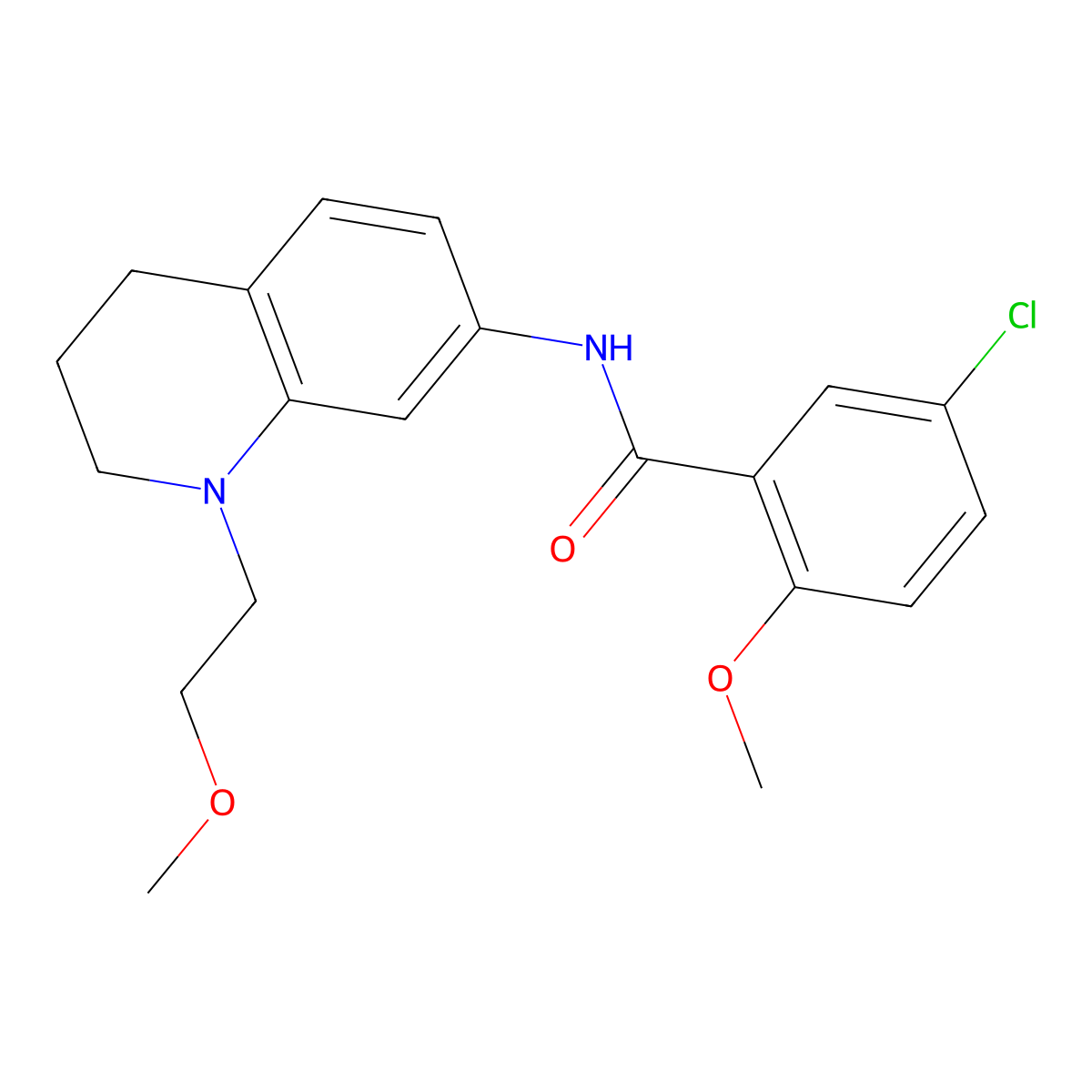 5-chloro-2-methoxy-N-(1-(2-methoxyethyl)-1,2,3,4-tetrahydroquinolin-7-yl)benzamide molecular structure, CAS 1172855-47-8