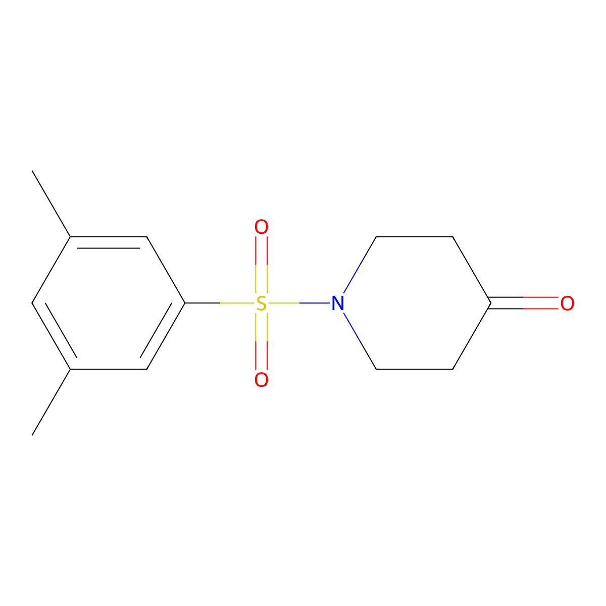 1-[(3,5-Dimethylphenyl)sulfonyl]piperidin-4-one molecular structure, CAS 1172855-49-0