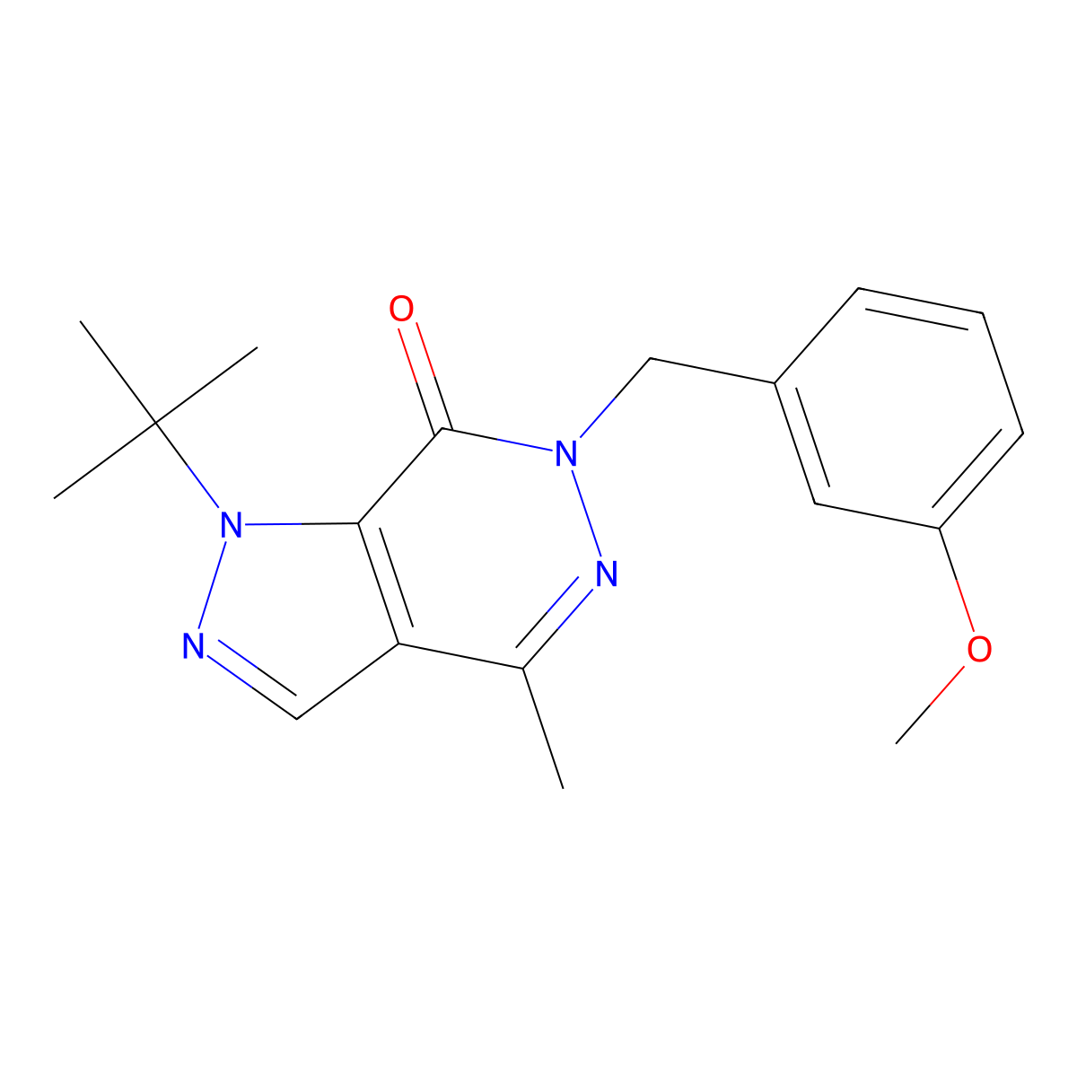 1-(tert-butyl)-6-(3-methoxybenzyl)-4-methyl-1H-pyrazolo[3,4-d]pyridazin-7(6H)-one molecular structure, CAS 1172856-63-1