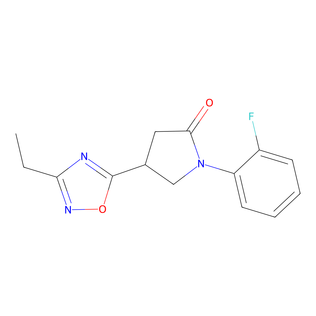 4-(3-Ethyl-1,2,4-oxadiazol-5-yl)-1-(2-fluorophenyl)pyrrolidin-2-one molecular structure, CAS 1172857-11-2