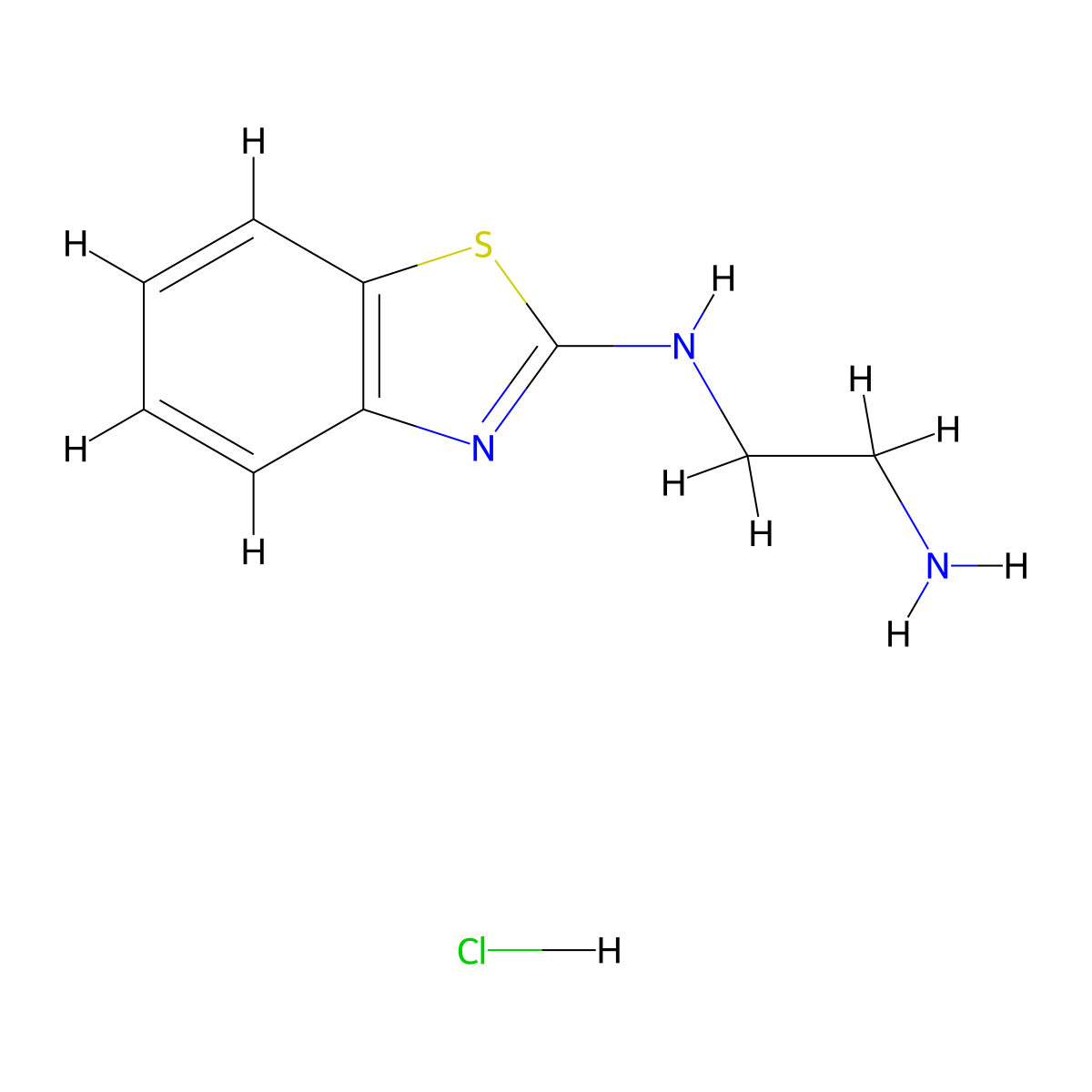 N1-(1,3-benzothiazol-2-yl)ethane-1,2-diamine hydrochloride molecular structure, CAS 1172857-56-5