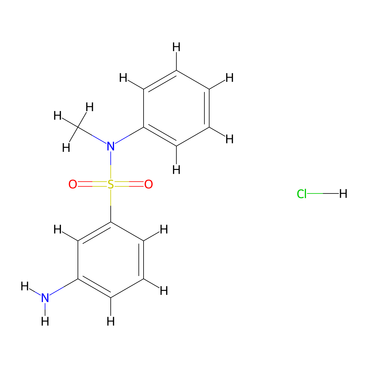 3-amino-N-methyl-N-phenylbenzene-1-sulfonamide hydrochloride molecular structure, CAS 1172858-45-5