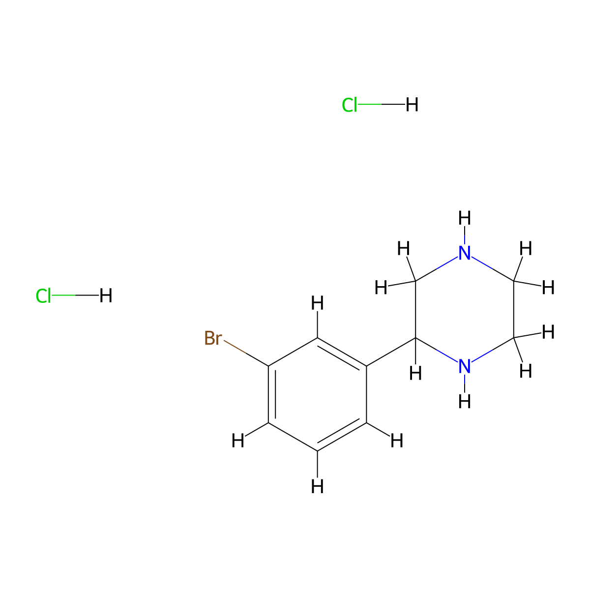 2-(3-Bromophenyl)piperazine dihydrochloride molecular structure, CAS 1172867-88-7