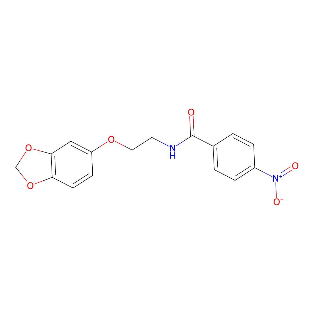 N-(2-(benzo[d][1,3]dioxol-5-yloxy)ethyl)-4-nitrobenzamide molecular structure, CAS 1172868-78-8