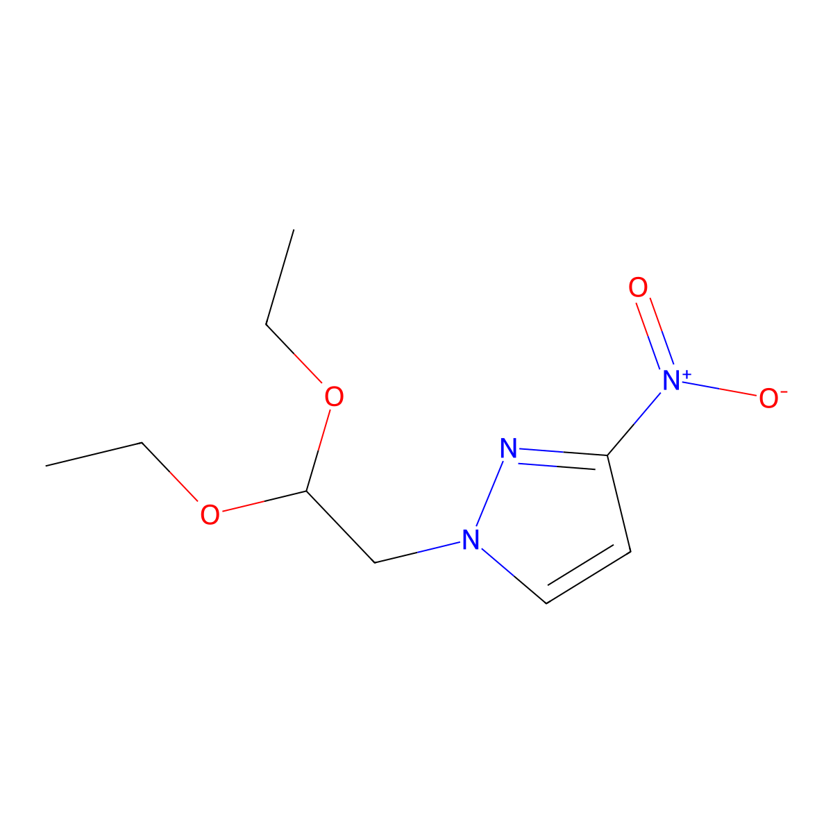 1-(2,2-diethoxyethyl)-3-nitro-1H-pyrazole molecular structure, CAS 1172869-35-0