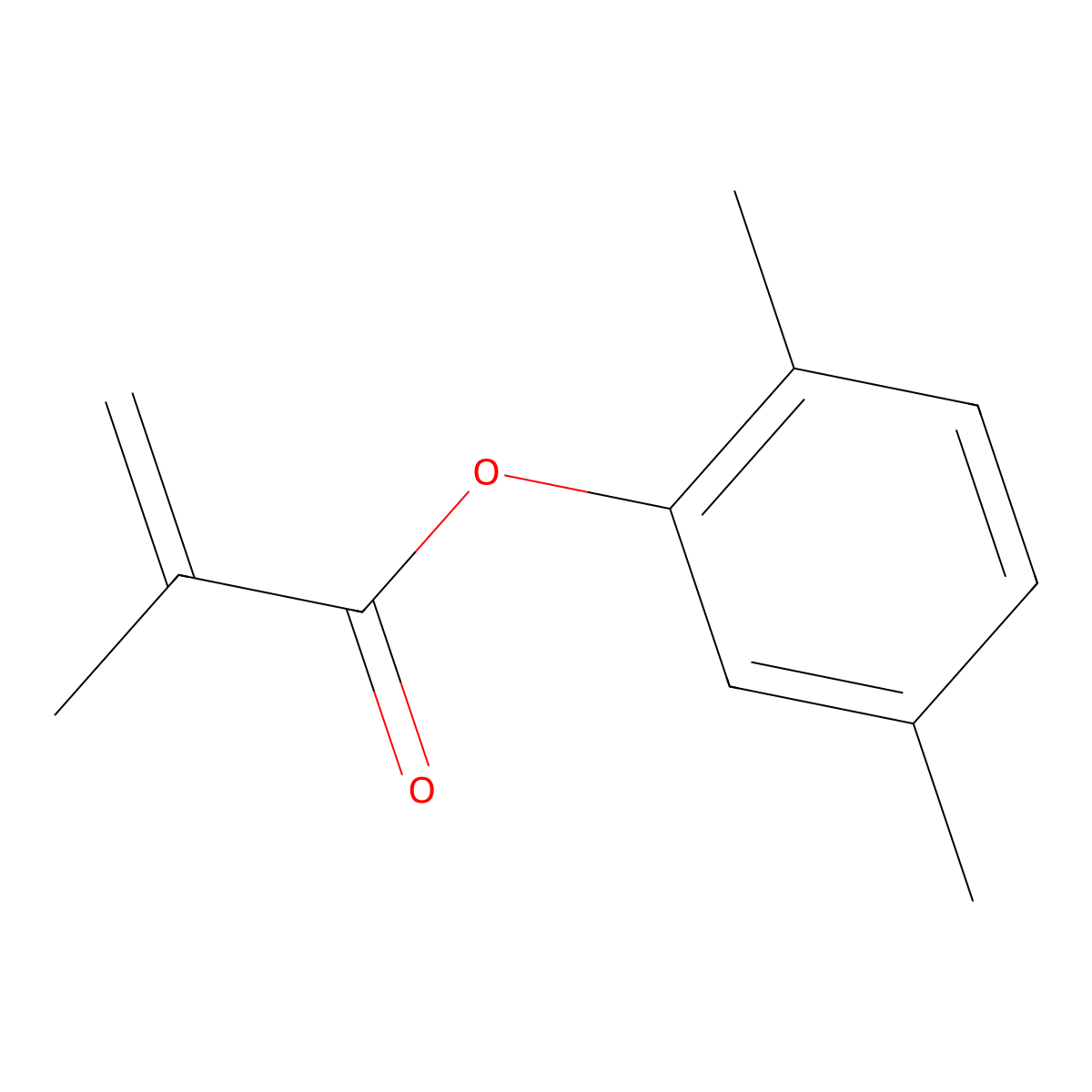 2,5-Dimethylphenyl 2-methylprop-2-enoate molecular structure, CAS 117287-20-4