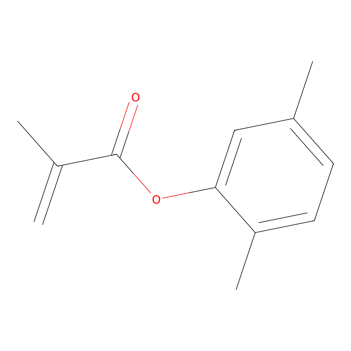 2,5-Dimethylphenyl 2-methylprop-2-enoate molecular structure, CAS 117287-20-4