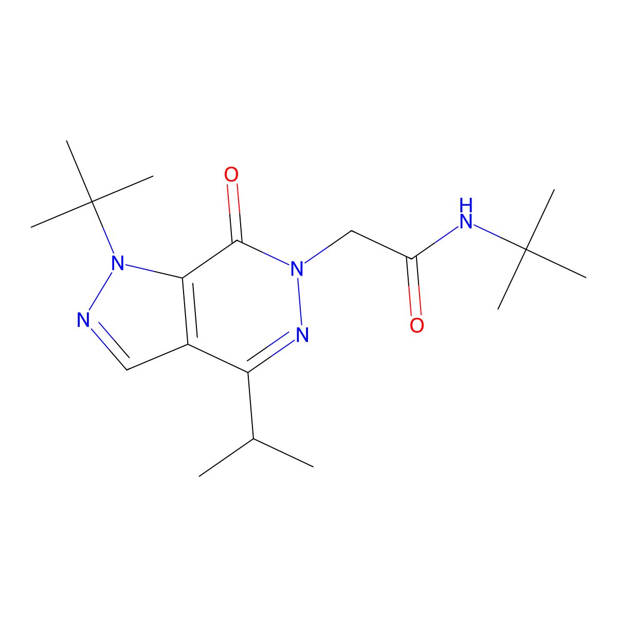 N-tert-butyl-2-[1-tert-butyl-7-oxo-4-(propan-2-yl)-1H,6H,7H-pyrazolo[3,4-d]pyridazin-6-yl]acetamide molecular structure, CAS 1172877-65-4