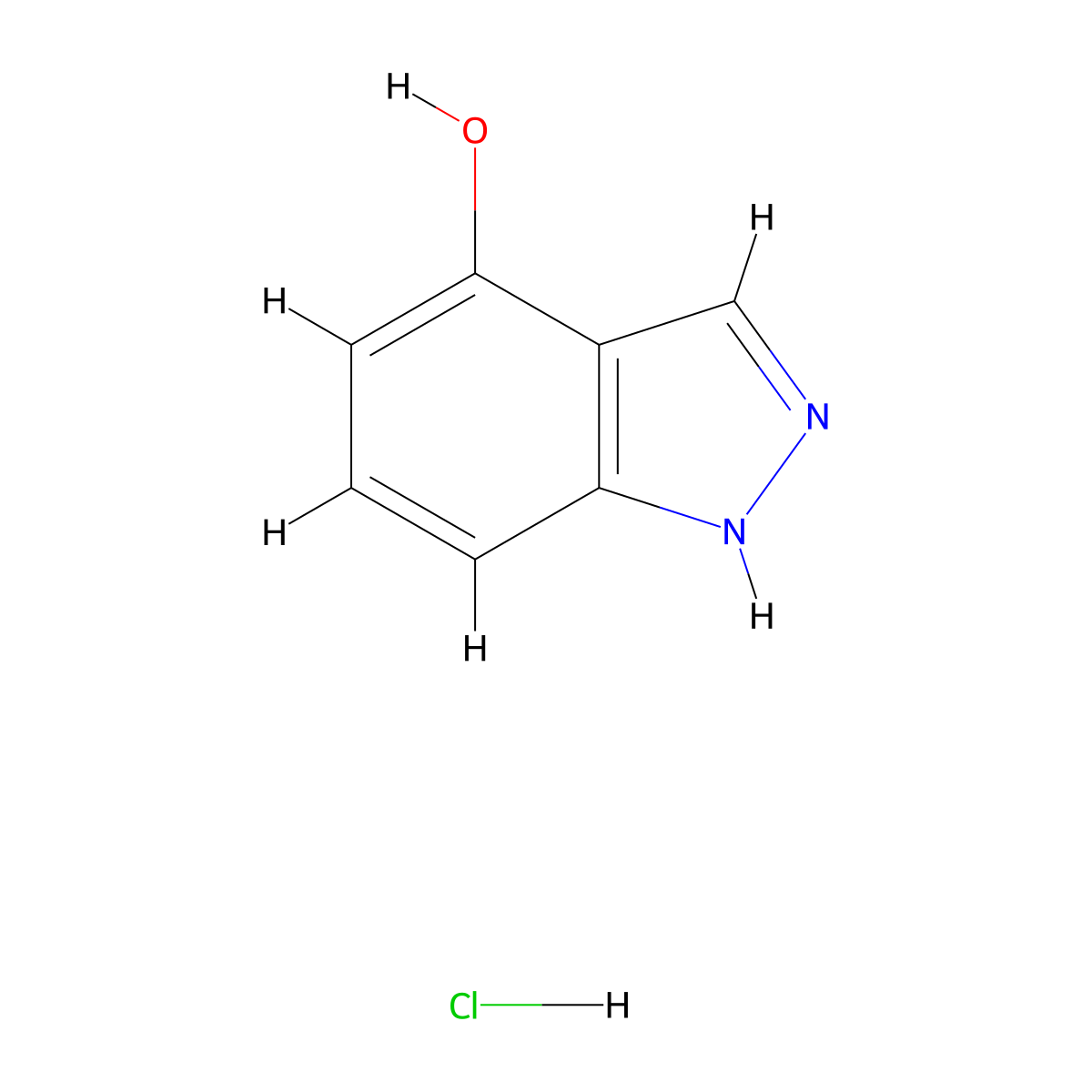 4-Hydroxy-1H-indazole hydrochloride molecular structure, CAS 1172877-70-1