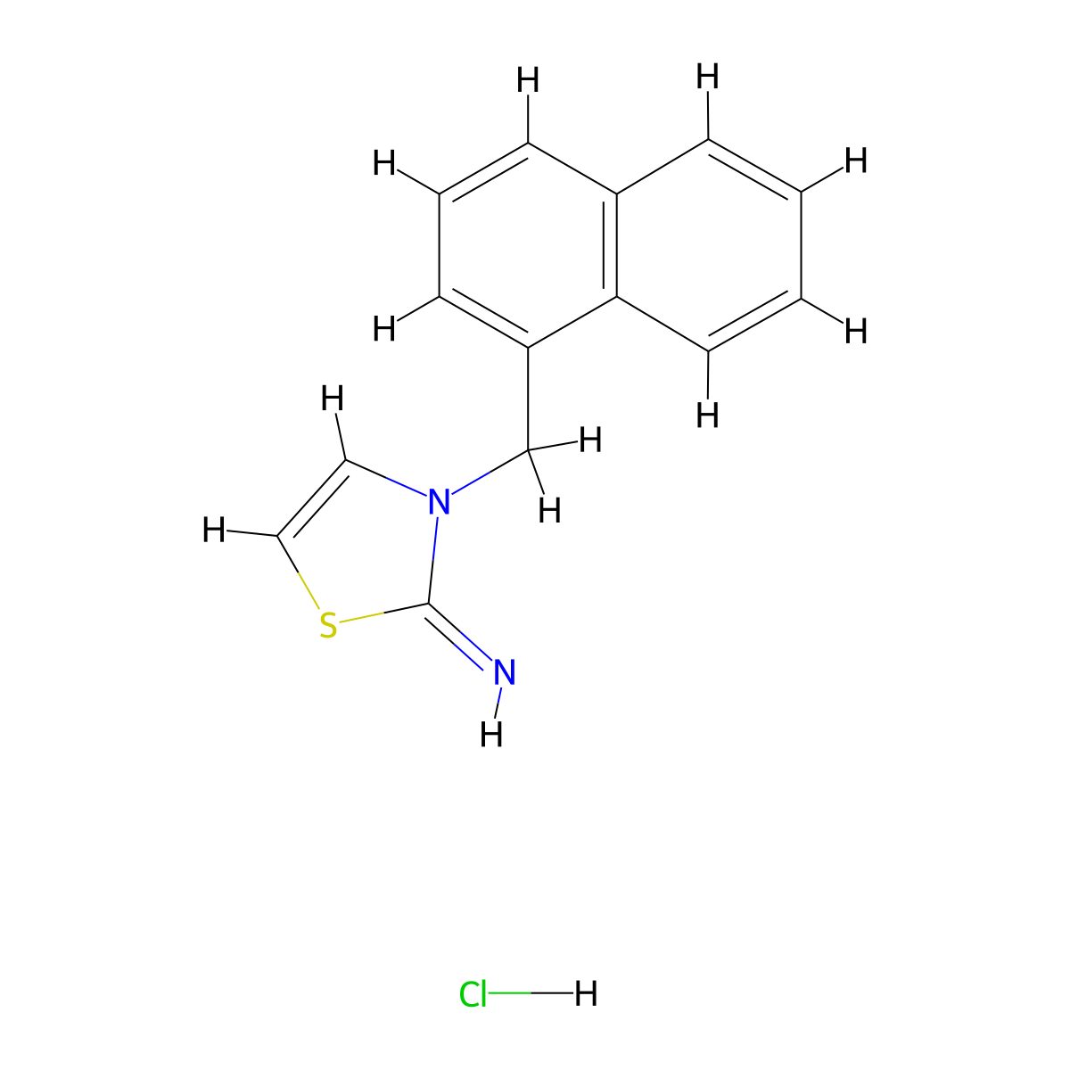 3-(Naphthalen-1-ylmethyl)-2,3-dihydro-1,3-thiazol-2-imine hydrochloride molecular structure, CAS 1172880-63-5