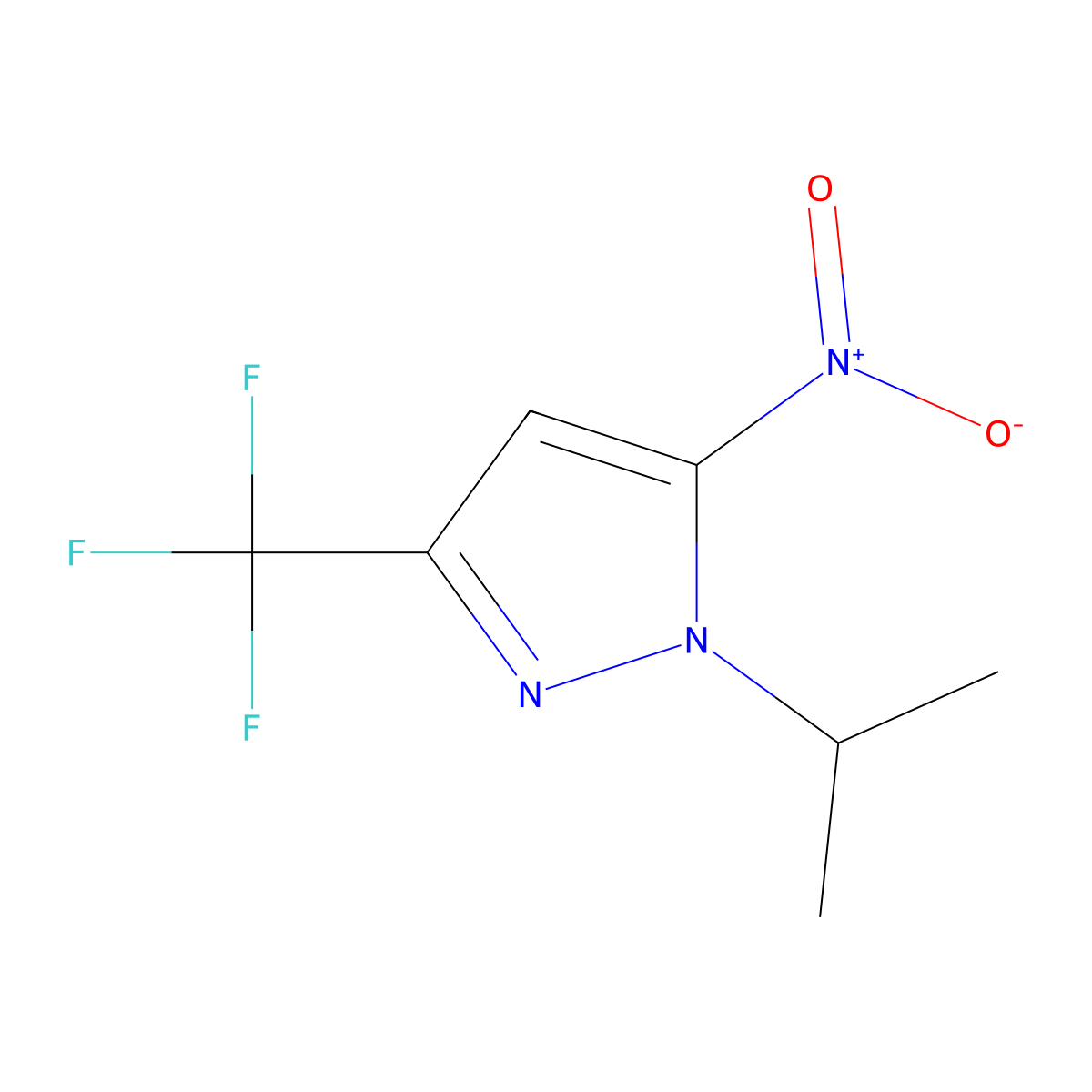 1-Isopropyl-5-nitro-3-(trifluoromethyl)-1H-pyrazole molecular structure, CAS 1172880-74-8