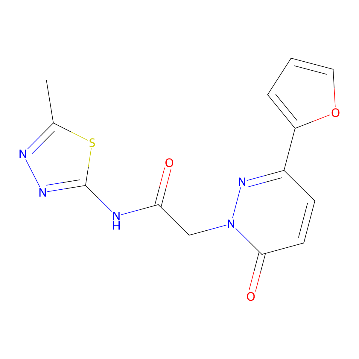 2-(3-(furan-2-yl)-6-oxopyridazin-1(6H)-yl)-N-(5-methyl-1,3,4-thiadiazol-2-yl)acetamide molecular structure, CAS 1172880-99-7