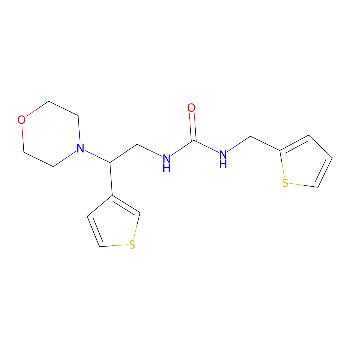 1-(2-Morpholino-2-(thiophen-3-yl)ethyl)-3-(thiophen-2-ylmethyl)urea molecular structure, CAS 1172882-66-4