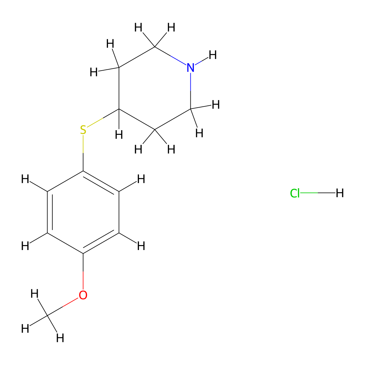 4-((4-Methoxyphenyl)thio)piperidine hydrochloride molecular structure, CAS 1172883-91-8