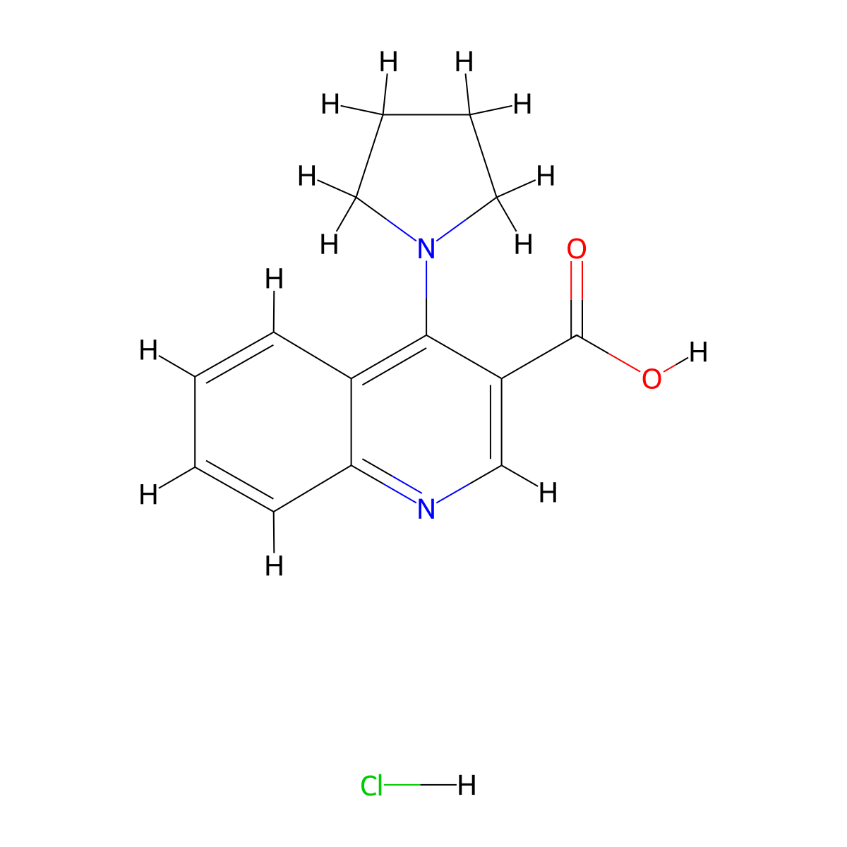 4-(Pyrrolidin-1-yl)quinoline-3-carboxylic acid hydrochloride molecular structure, CAS 1172884-04-6