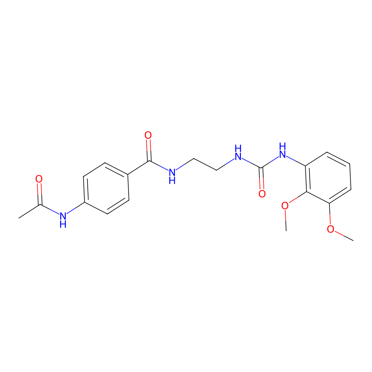 4-acetamido-N-(2-(3-(2,3-dimethoxyphenyl)ureido)ethyl)benzamide molecular structure, CAS 1172884-05-7