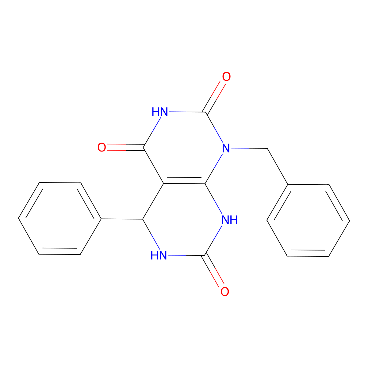 1-benzyl-5-phenyl-1H,2H,3H,4H,5H,6H,7H,8H-[1,3]diazino[4,5-d]pyrimidine-2,4,7-trione molecular structure, CAS 1172886-77-9