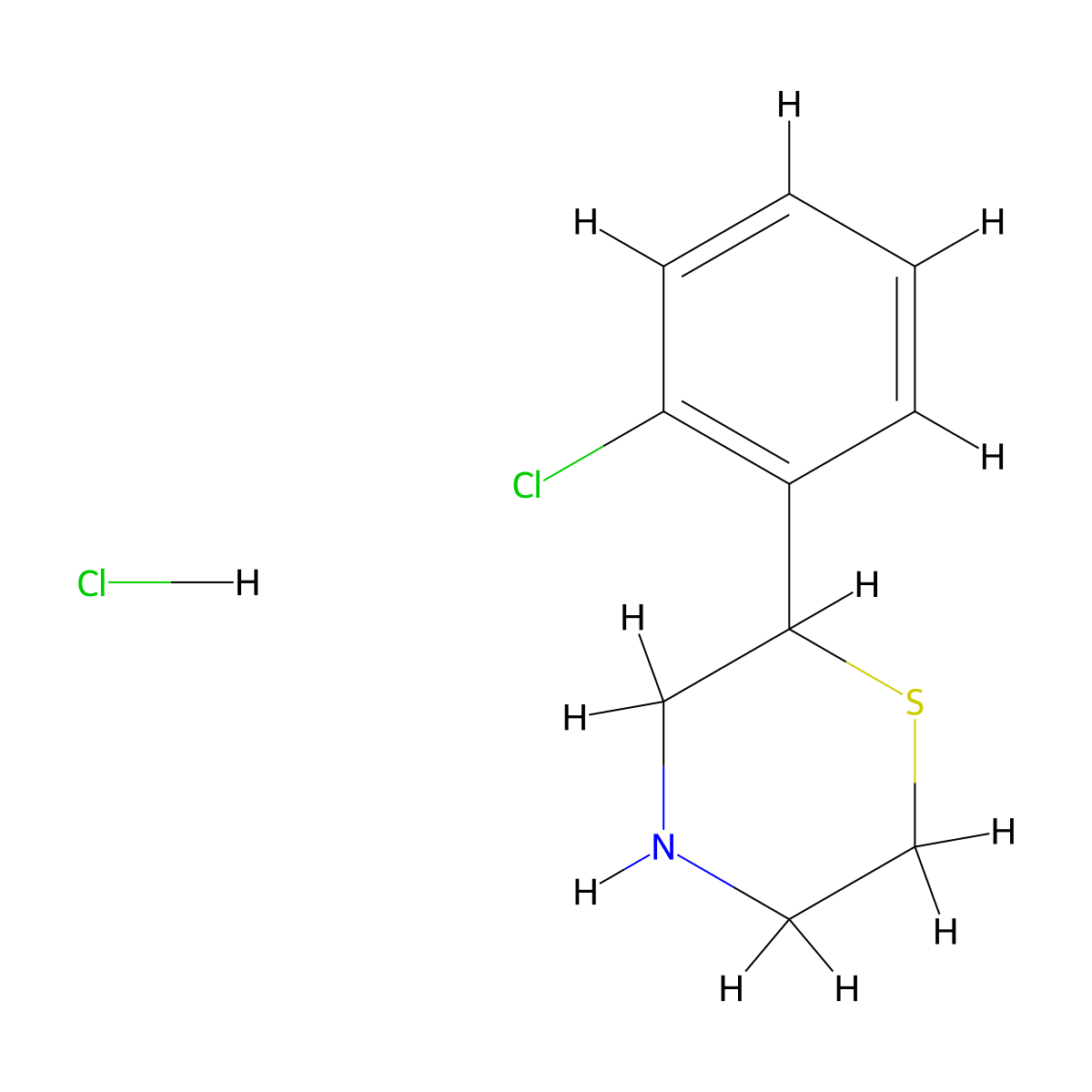 2-(2-Chlorophenyl) thiomorpholine hydrochloride molecular structure, CAS 1172888-52-6