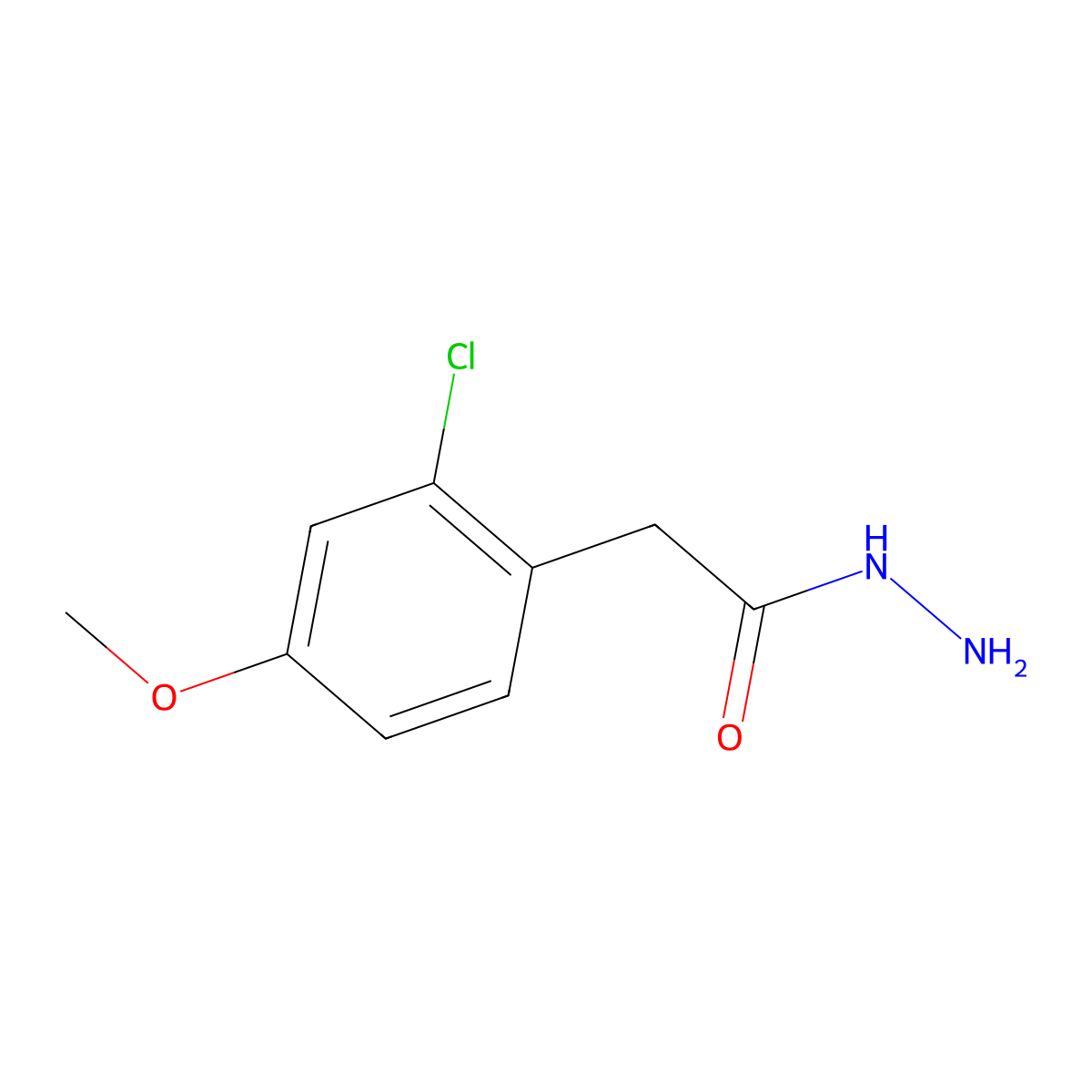 2-(2-Chloro-4-methoxyphenyl)acetohydrazide molecular structure, CAS 1172888-69-5