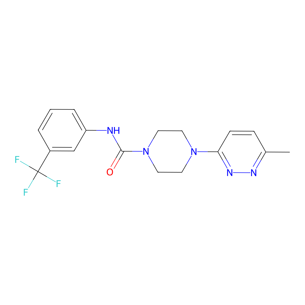 4-(6-methylpyridazin-3-yl)-N-[3-(trifluoromethyl)phenyl]piperazine-1-carboxamide molecular structure, CAS 1172889-67-6