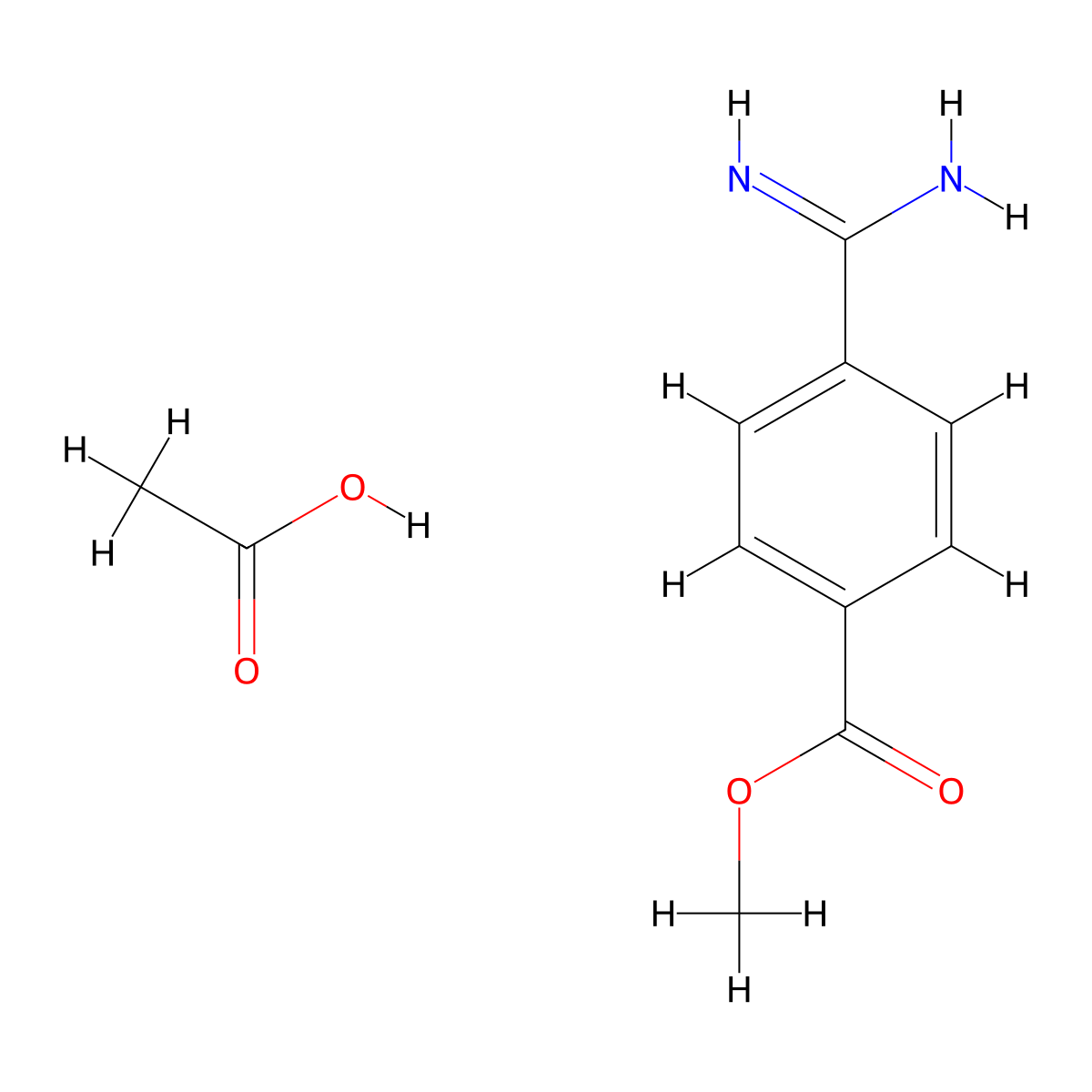 Methyl 4-carbamimidoylbenzoate acetate molecular structure, CAS 1172889-96-1