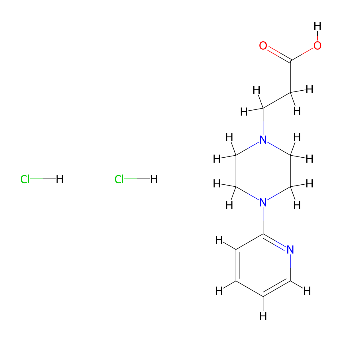 3-[4-(Pyridin-2-yl)piperazin-1-yl]propanoic acid dihydrochloride molecular structure, CAS 1172891-02-9