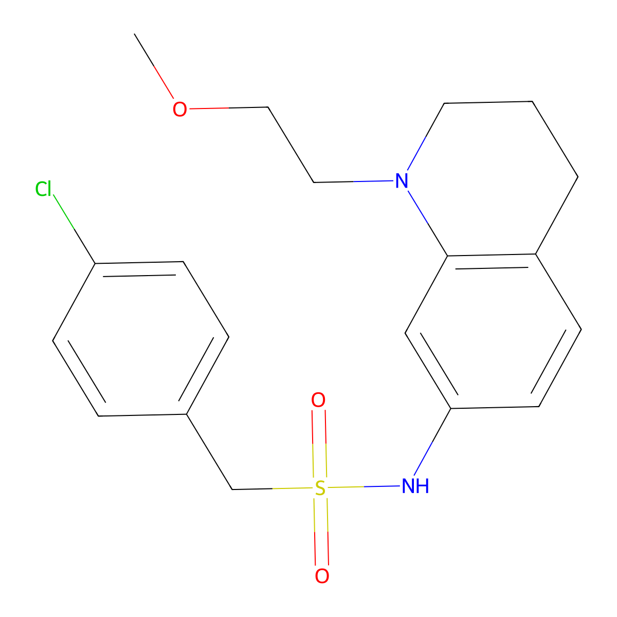 1-(4-chlorophenyl)-N-[1-(2-methoxyethyl)-1,2,3,4-tetrahydroquinolin-7-yl]methanesulfonamide molecular structure, CAS 1172891-50-7