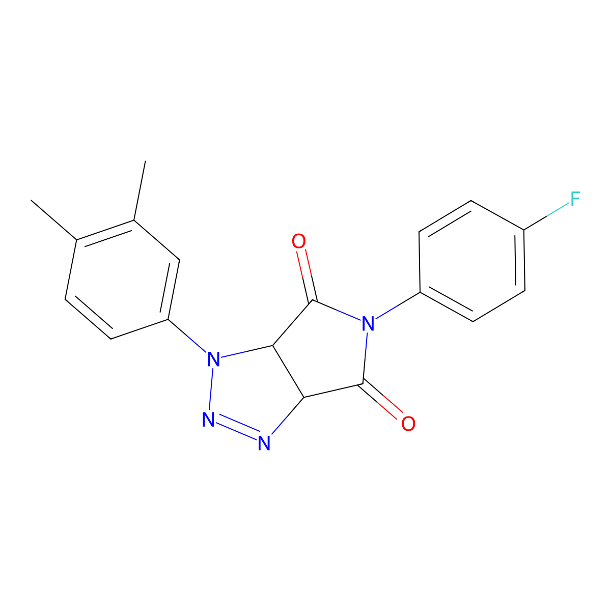 1-(3,4-dimethylphenyl)-5-(4-fluorophenyl)-1,6a-dihydropyrrolo[3,4-d][1,2,3]triazole-4,6(3aH,5H)-dione molecular structure, CAS 1172891-69-8