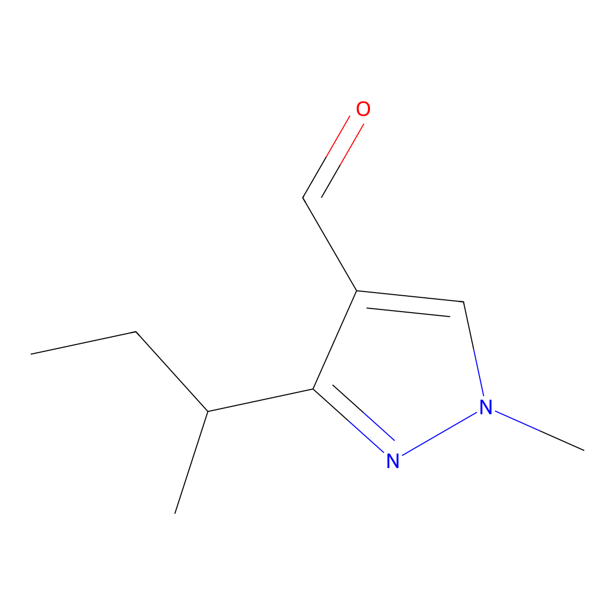 3-(sec-Butyl)-1-methyl-1H-pyrazole-4-carbaldehyde molecular structure, CAS 1172893-08-1