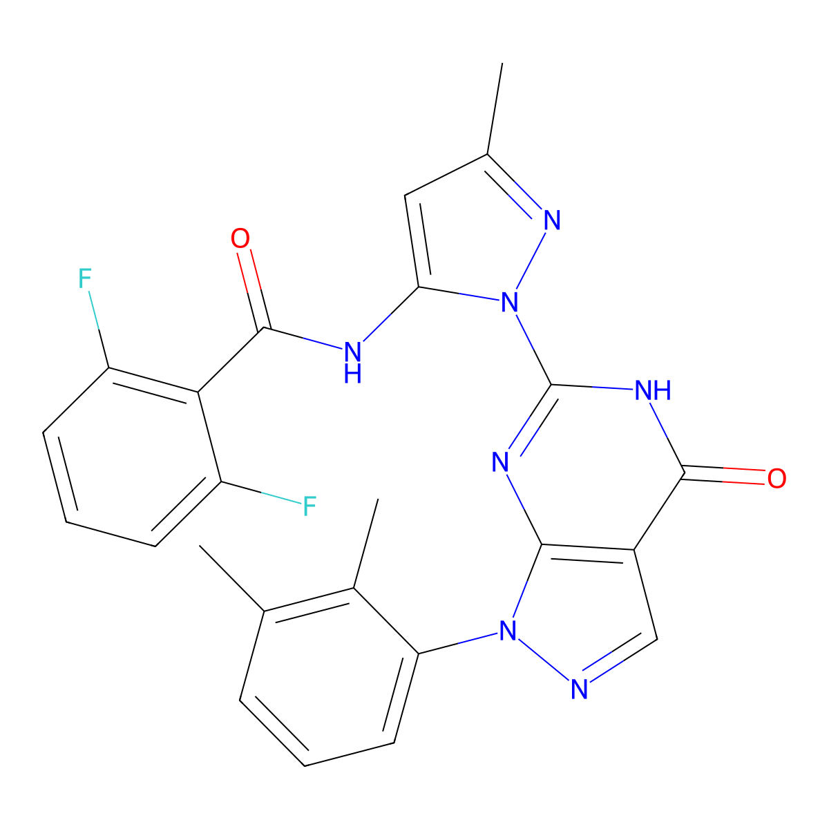 N-(1-(1-(2,3-dimethylphenyl)-4-oxo-4,5-dihydro-1H-pyrazolo[3,4-d]pyrimidin-6-yl)-3-methyl-1H-pyrazol-5-yl)-2,6-difluorobenzamide molecular structure, CAS 1172893-60-5