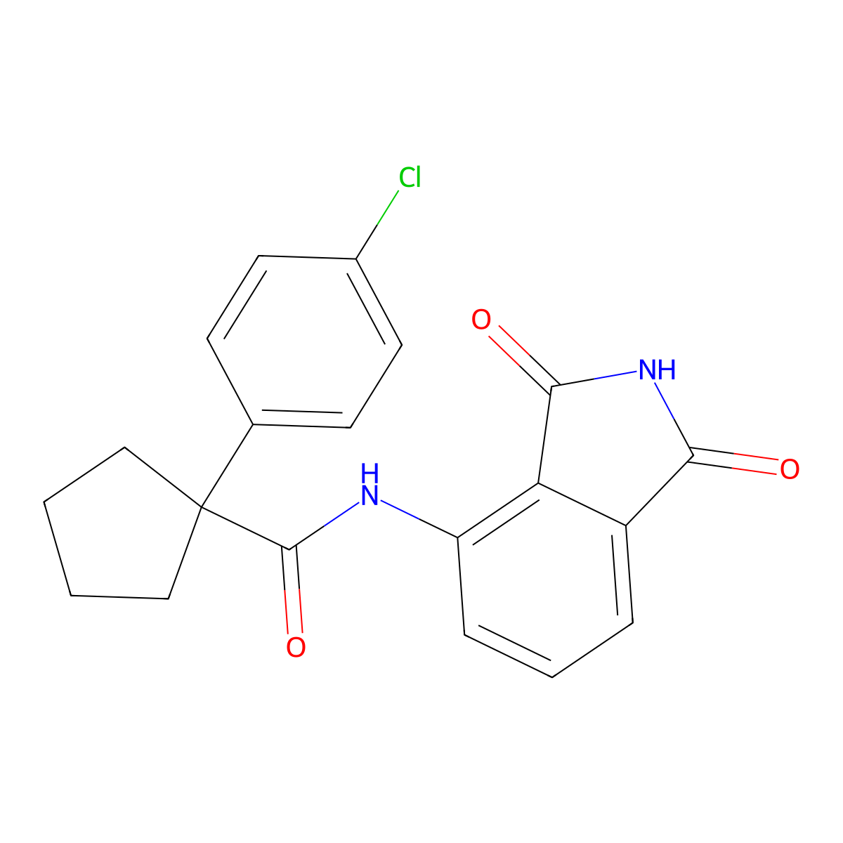 1-(4-chlorophenyl)-N-(1,3-dioxoisoindolin-4-yl)cyclopentanecarboxamide molecular structure, CAS 1172895-49-6