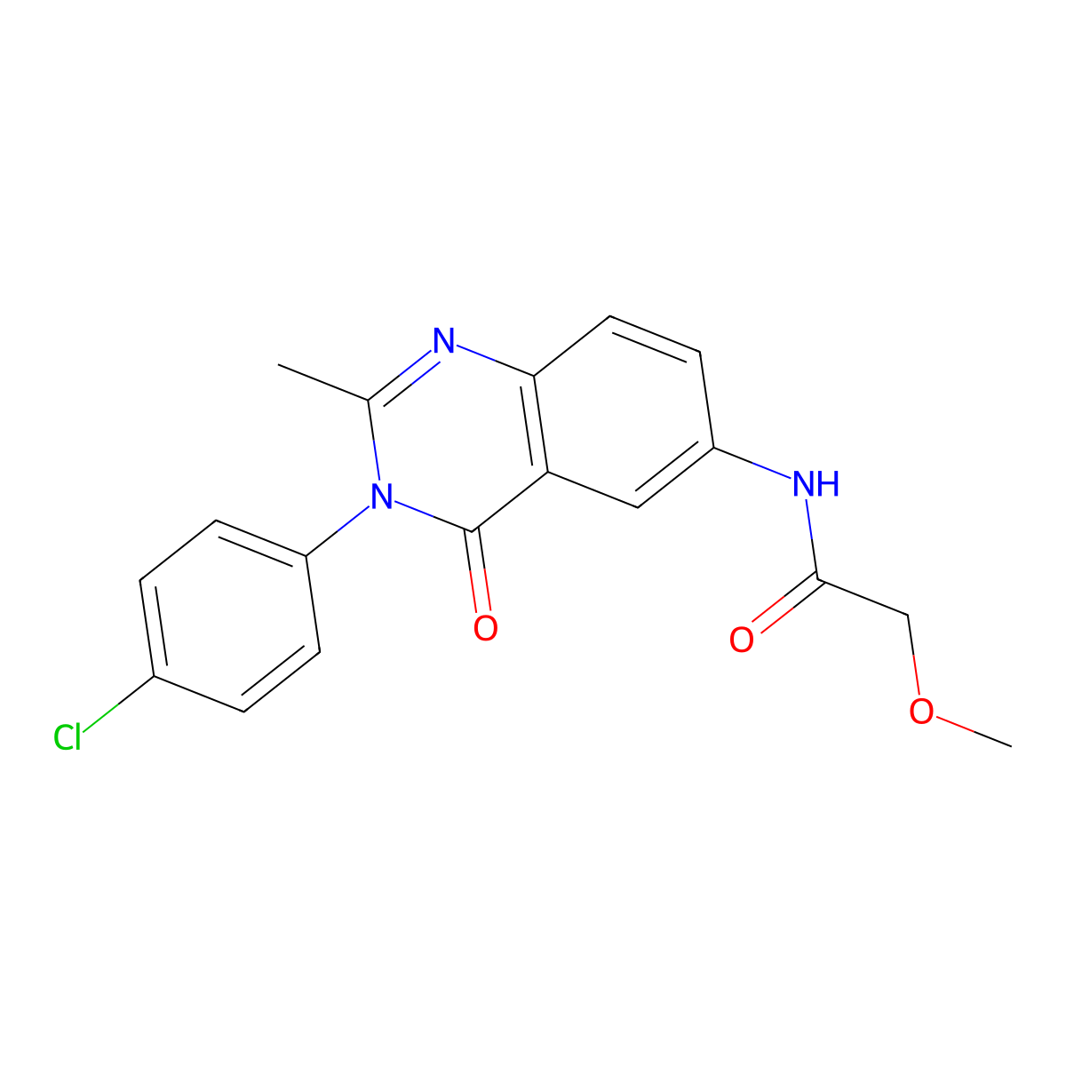 N-[3-(4-chlorophenyl)-2-methyl-4-oxo-3,4-dihydroquinazolin-6-yl]-2-methoxyacetamide molecular structure, CAS 1172898-16-6