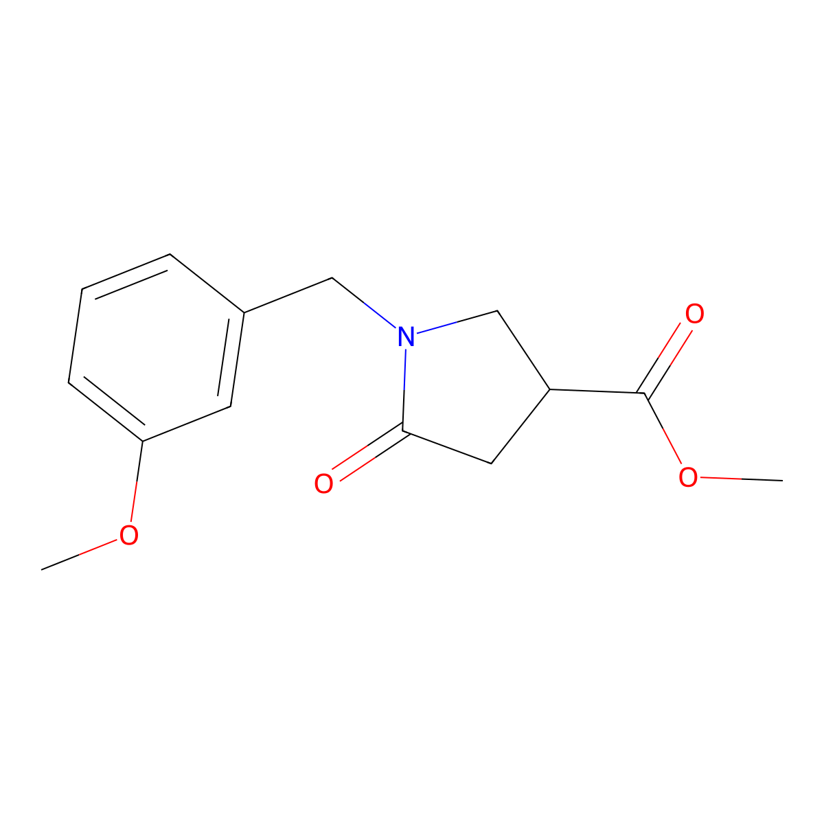 Methyl 1-[(3-methoxyphenyl)methyl]-5-oxopyrrolidine-3-carboxylate molecular structure, CAS 1172904-84-5
