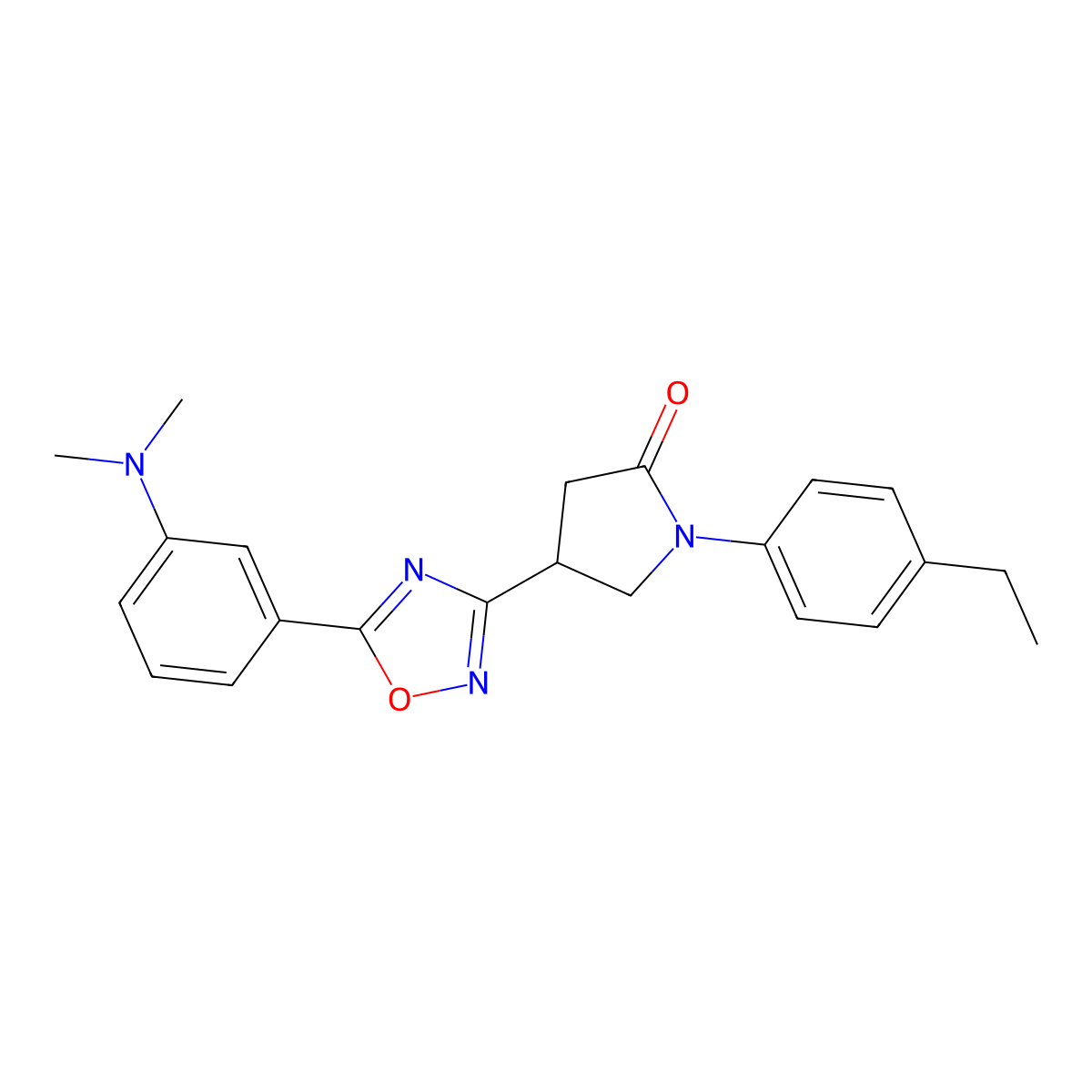 4-{5-[3-(Dimethylamino)phenyl]-1,2,4-oxadiazol-3-YL}-1-(4-ethylphenyl)pyrrolidin-2-one molecular structure, CAS 1172905-72-4