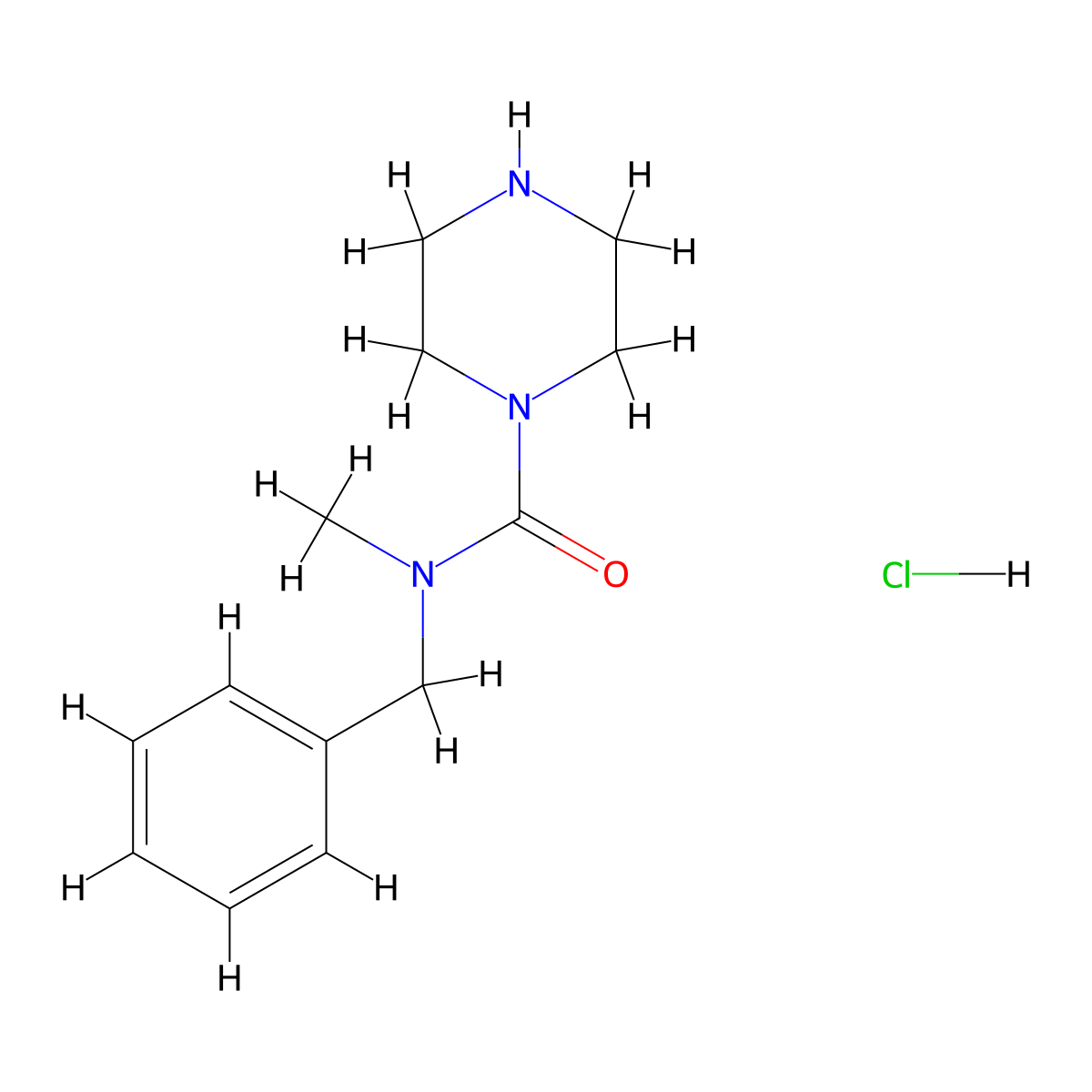 N-benzyl-N-methylpiperazine-1-carboxamide hydrochloride molecular structure, CAS 1172906-37-4