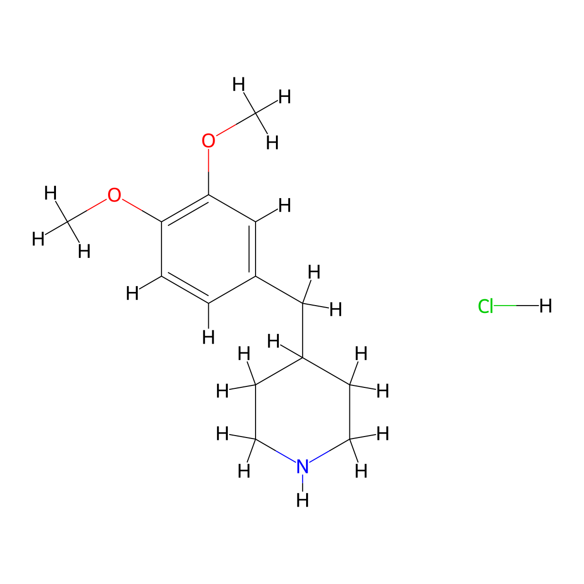 4-(3,4-Dimethoxy-Benzyl)-Piperidine Hydrochloride molecular structure, CAS 1172908-58-5