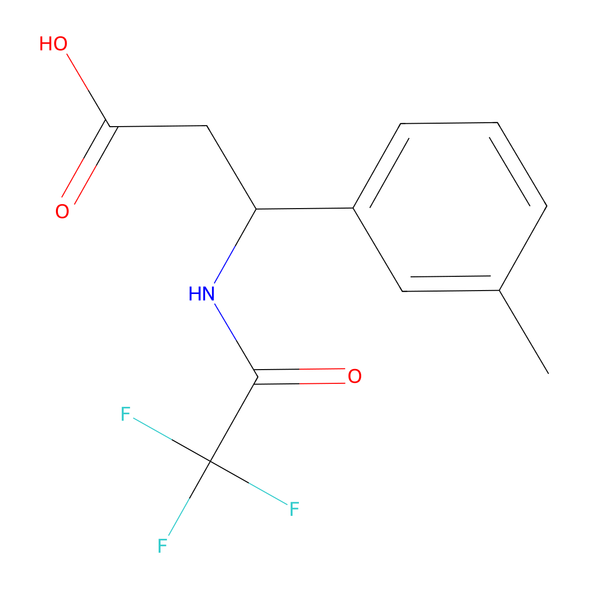 3-(3-Methylphenyl)-3-[(2,2,2-trifluoroacetyl)amino]propanoic acid molecular structure, CAS 117291-12-0