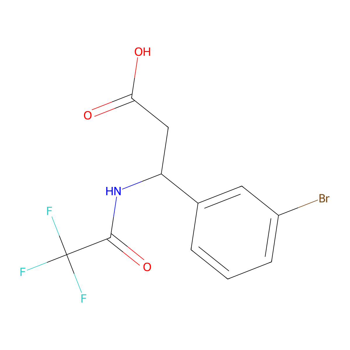 3-(3-bromophenyl)-3-[(2,2,2-trifluoroacetyl)amino]propanoic Acid molecular structure, CAS 117291-13-1
