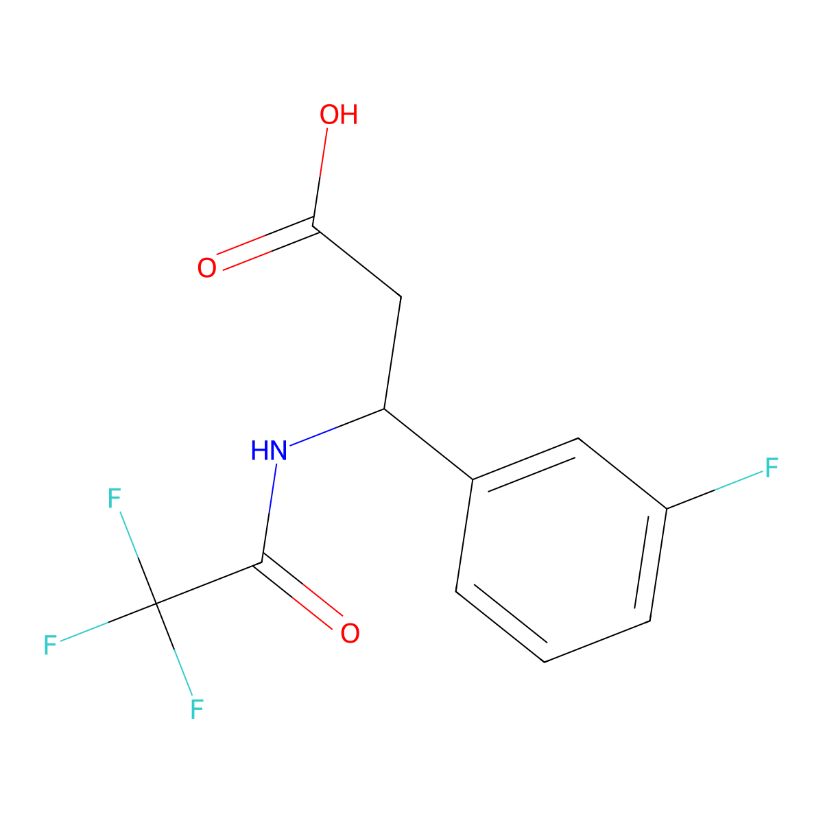 3-(3-fluorophenyl)-3-[(2,2,2-trifluoroacetyl)amino]propanoic Acid molecular structure, CAS 117291-14-2