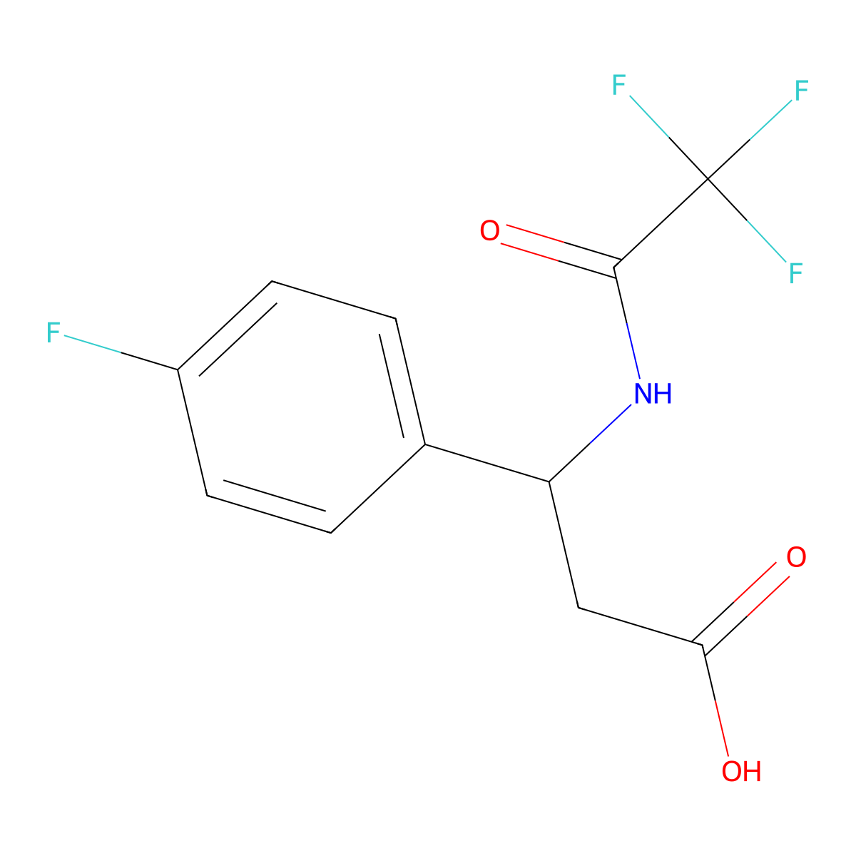 3-(4-Fluorophenyl)-3-(2,2,2-trifluoroacetamido)propanoic acid molecular structure, CAS 117291-16-4